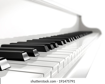 Piano Keys On White Piano 