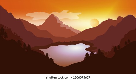 The Pic Is About A Nature Landscape With The Sunset Atmosphere
