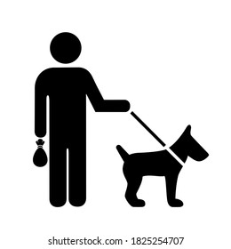 Pick Up After Your Dog Silhouette Sign