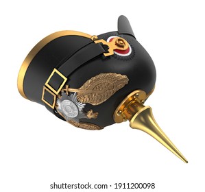 Pickelhaube 3D Illustration On White Background