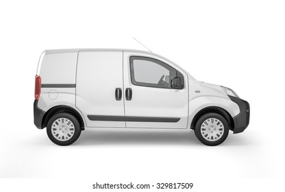 Pickup Car On White Background Mock Up. Easy Ad Some Creative Design Or Logo On This Blank Space. 3D Illustration