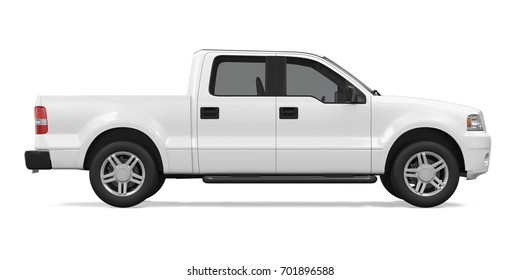 Pickup Truck Isolated. 3D rendering