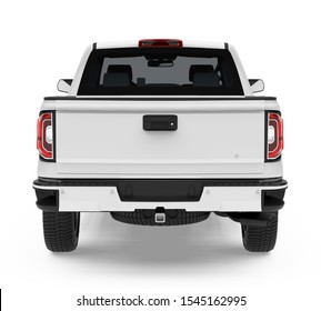 Pickup Truck Isolated (back View). 3D Rendering