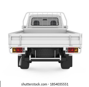 Pickup Truck Isolated (back View). 3D Rendering