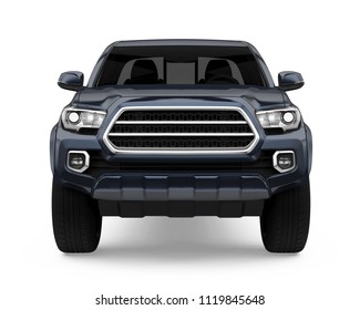 Pickup Truck Isolated (front View). 3D Rendering