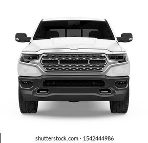 Pickup Truck Isolated (front View). 3D Rendering