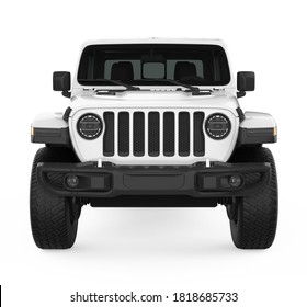 Pickup Truck Isolated (front View). 3D Rendering