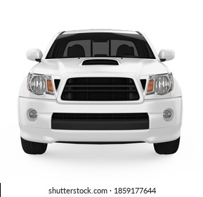 Pickup Truck Isolated (front view). 3D rendering