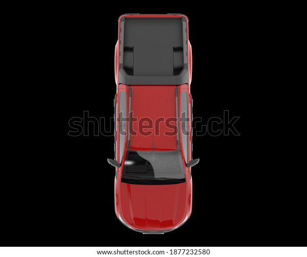 Pickup truck isolated on background. 3d\
rendering -\
illustration