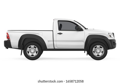 Pickup Truck Isolated (side View). 3D Rendering