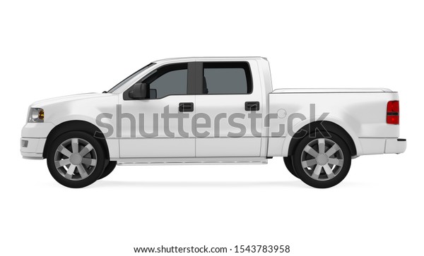 Pickup Truck Isolated Side View 3d Stock Illustration 1543783958 ...