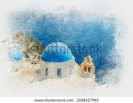 pictorial courtyards of greece artwork in painting style