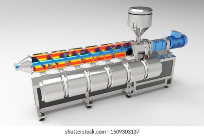 Picture Of 3D Rendering Extrusion Machine For Assembling Media