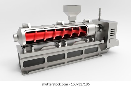 Picture Of 3D Rendering Extrusion Machine Model For Assembling Media