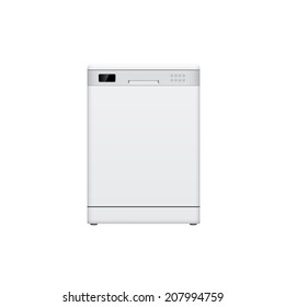 picture of dish washing machine on white background