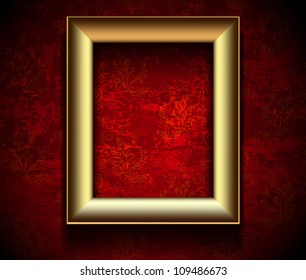 Gold Vintage Frame On Red Bokeh Stock Vector (Royalty Free) 1042116682