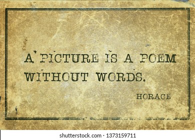 A Picture Is A Poem Without Words - Ancient Roman Philosopher Horace Quote Written On Framed Chalkboard