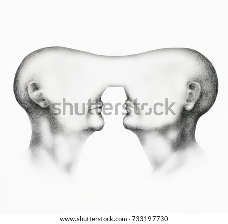 Similar – Man and woman face each other