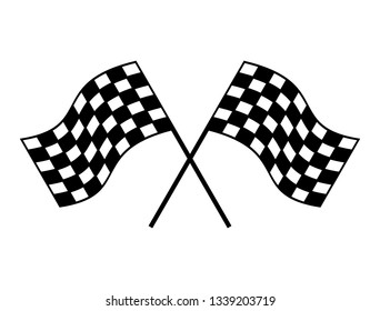 Picture Two Checkered Flags Crossing Fluttering Stock Illustration ...