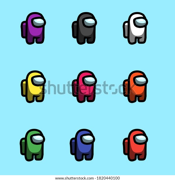 Pictures Characters Game Among Us Stock Illustration
