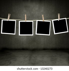 Pictures Hanging In A Darkroom