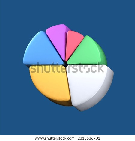 Pie chart business graph 3d icon, 3d rendering illustration
