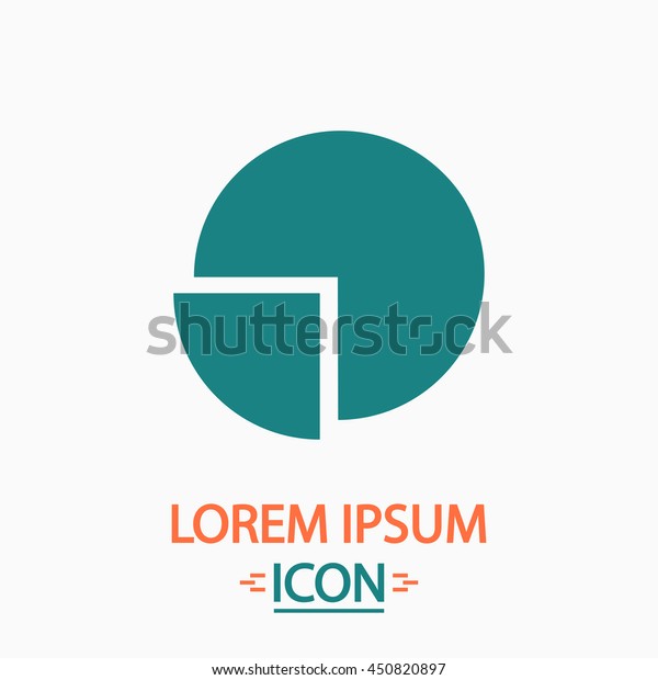 Pie chart. Flat icon on white background.\
Simple illustration