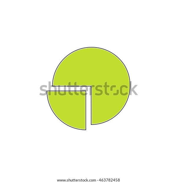 Pie chart. Flat icon on white background.\
Simple illustration