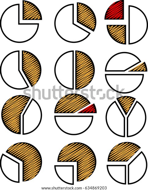 Pie Chart Icon Set \
Raster Illustration