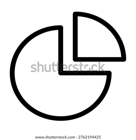 Pie Chart Line Icon Vector. Outline Pie Chart Sign. Isolated Contour Symbol Illustration