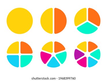 Pie Chart Set 123456 Sections Steps Stock Illustration 1968399760 ...