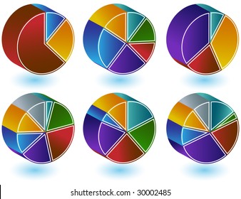 Colorful Pie Chart Set Geometric Wheel Stock Vector (Royalty Free ...