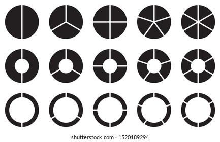 Segmented Multicolored Pie Charts Arrows Set Stock Vector (Royalty Free ...