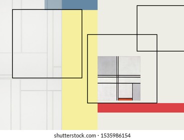 Piet Mondrian Artwork Inspired Collage. 