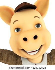 pig cartoon id portrait