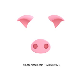 Pig Face in 3D rendering.