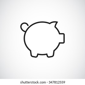pig money bank outline icon