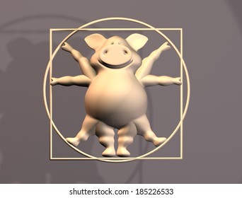  Pig Proportions - Vitruvius Animal. 3D. Studio Max.