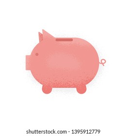 Piggy Ban Icon. Noise Texture. Clipart Image