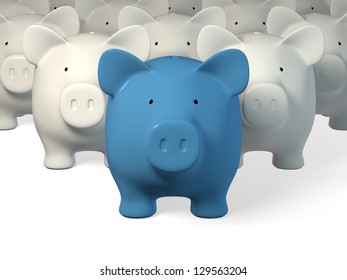 Piggy bank - Group with blue leader