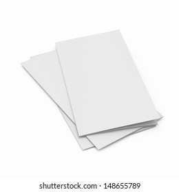 Pile Of Blank Leaflets Or Fliers Mock Up In DL Size