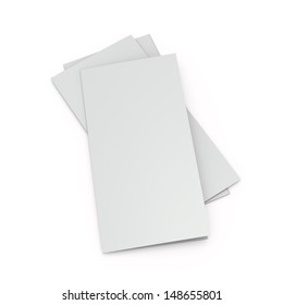 Pile Of Blank Leaflets Or Fliers Mock Up In DL Size