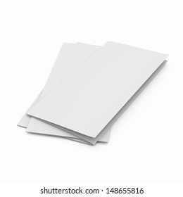 Pile Of Blank Leaflets Or Fliers Mock Up In DL Size