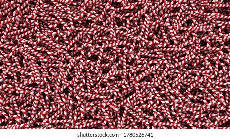 Pile of candy canes - 3D render