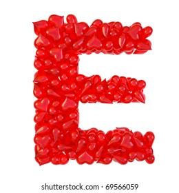 Pile Of Candy Hearts In The Form Of Letters. Isolated On White. With Clipping Path.