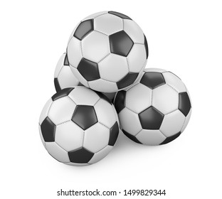 白い背景にサッカーボールの山 白い背景に高解像度の3dイラスト のイラスト素材 Shutterstock