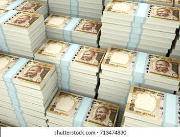 Piles Of 3D Rendering / 3D Illustration Money India Illustration 