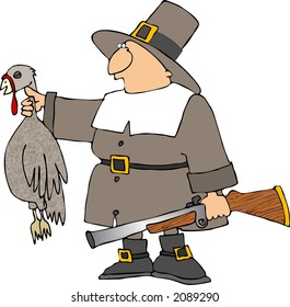 Pilgrim and turkey