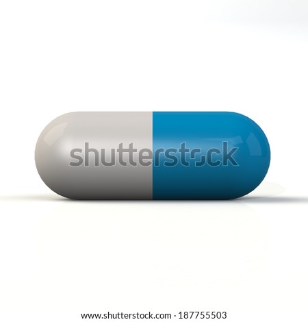 Similar – Image, Stock Photo One omeprazole hard capsule on a blue background