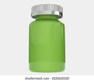 Pill Bottle Isolated On Background. 3d Rendering - Illustration